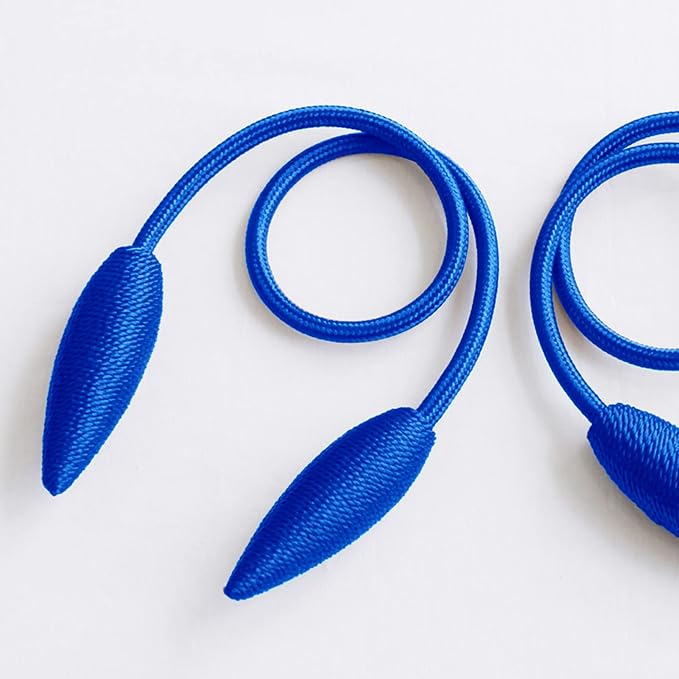 Valea Home 2 Pieces Curtain Tiebacks Clips Creative Window Drape Twist Tie Backs European Style Custom Made Curtain Holders Decorative Draperies Holdbacks, Royal Blue
