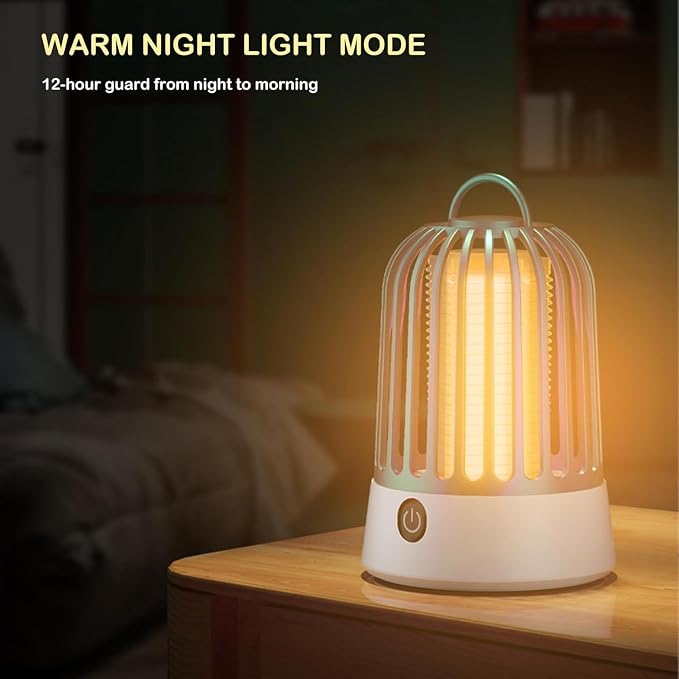 Electric Bug Zapper for Indoor Outdoor Rechargeable Mosquito Trap and Fly Killer Portable with USB, Ultraviolet and Security Grid for Home Kitchen, Patio,Backyard, Balcony,Garage,Camping,Grey