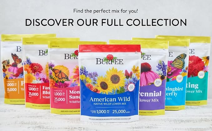 Burpee Wildflower Seeds Cutting Mix | 25,000 Bulk Seeds, Multi, 1 Bag | 15 Varieties of Non-GMO Flowers | Perennial Wildflower Mix | Covers 1,000 Sq. Ft.