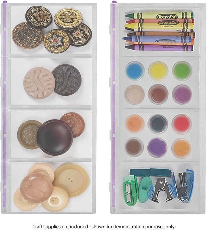 Craft Mates Bead Organizer, 4 Locking Compartments, Plastic Storage (2XL) | Clear Plastic Storage for Buttons, Pins, Jewelry, Diamond Art & Craft Supplies, Large Portable Organizer for Crafters