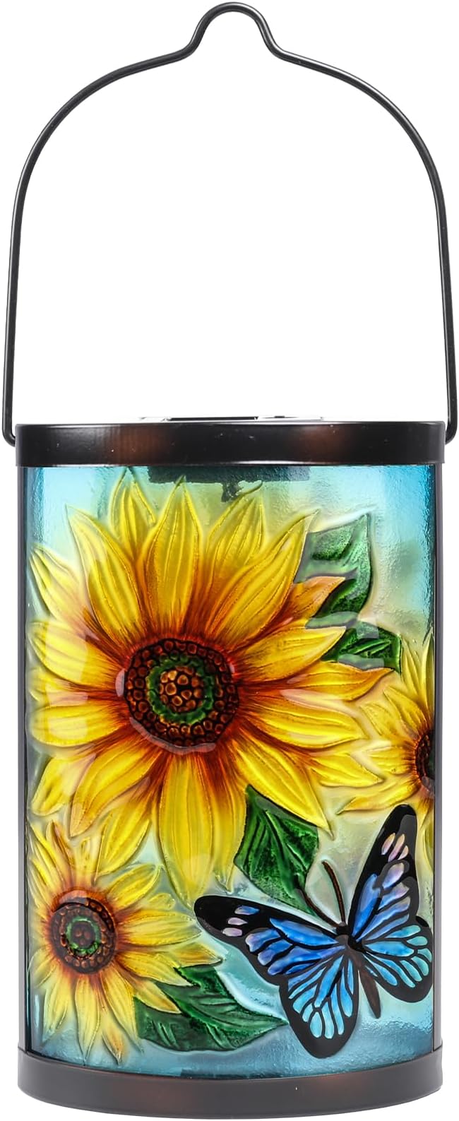 Hanging Solar Lantern Outdoor Waterproof LED Solar Lights Sunflower Decorative Solar Lanterns Tabletop Lamp for Outdoor Patio Garden Yard Decor