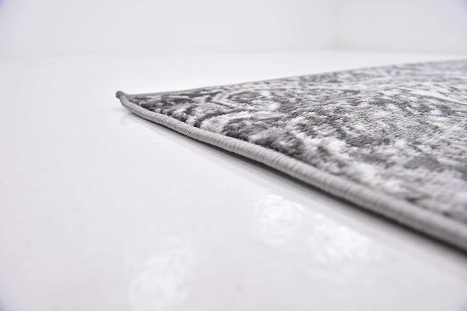 Unique Loom Sofia Collection Area Rug - Grace (6' 1" Square, Dark Gray/ Gray)