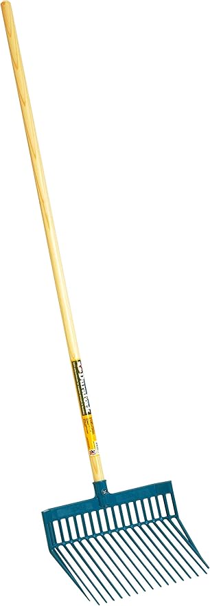 Little Giant® DuraFork Pitch Fork | Manure Fork | Polycarbonate Stable Fork with Angled Tines | Teal