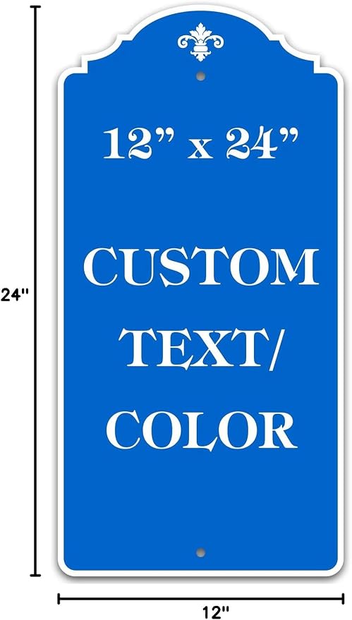 Custom Sign, Customized for Outdoor/Indoor Use, Personalized Designer Style Sign, 12x24 Inch, 24 Colors, Rust-Free Thick AlumaBond - Made by: My Sign Center, USA (Florolex I - Flood)