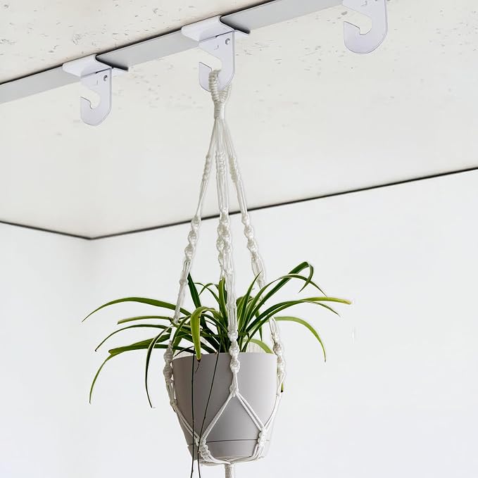 100 PCS Heavy Duty Drop Ceiling Hooks, White Aluminum T-Bar Clips Holds 20 lbs, No-Tool Installation Ceiling Hangers for Learning Places, Office, Home, Plants & Decorations