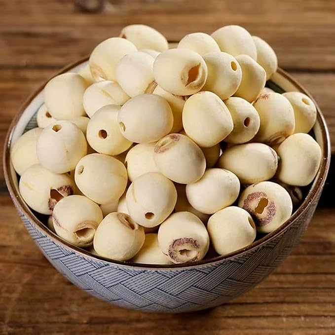 Dried Lotus Seeds - 17.64oz/500gPure Natural Chinese Herbal Medicine- 白莲子Core Removed - for Cooking, Soup, Dessert & Herbal Tea (Lotus Seeds)