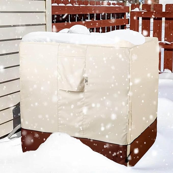 Air Conditioner Cover for Outside Units-Durable 600D AC Cover for Outside Unit Waterproof & Resistant AC Unit Covers Outdoor Central Square Fits up to 24 x 24 x 30 inches
