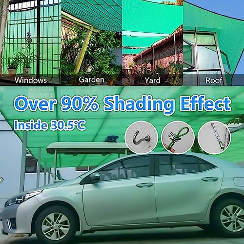 90% Blackish Green Shade Cloth, 6.5 x 10 ft with Reinforced Grommets - Image 7
