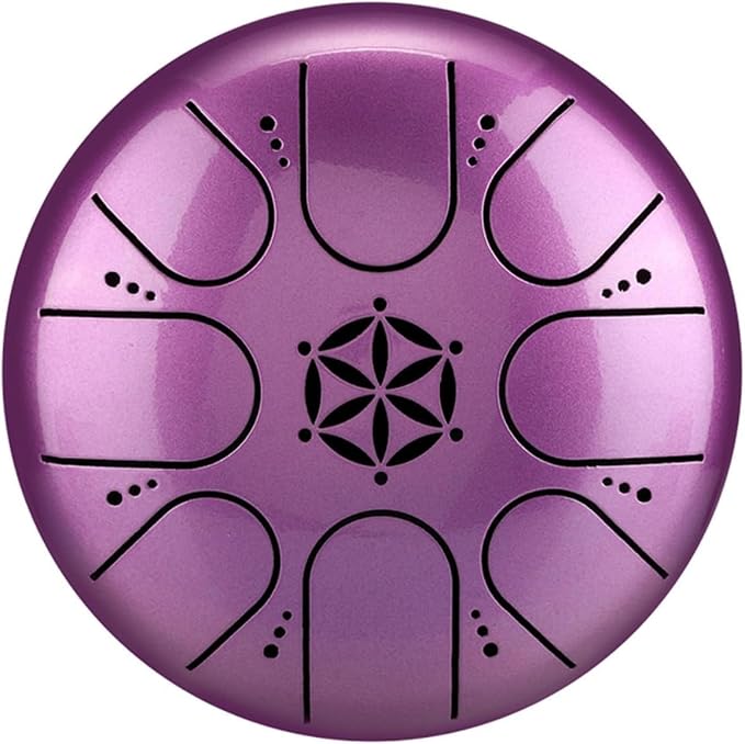 Rain Drum for Outside Garden,Steel Tongue Drum with Carry Bag, 5 Inch 8 Note Handpan Tank Drum Kit, C Major Tongue Drum Instrument (Purple)