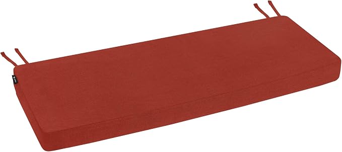 Favoyard Outdoor Bench Cushion 36 x 14 Inch Rainproof Patio Furniture Cushions 3-Year Color Fastness Garden Settee Porch Pads with Ties, Red