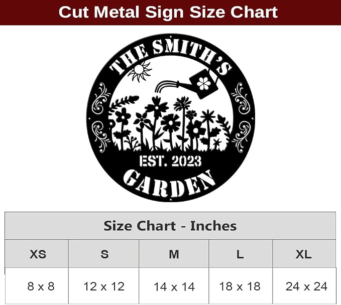 MeMate Metal Garden Sign to Personalize - Custom Outdoor Decor Plaques for Women, Mom, Grandma - Rustic Decorations for Potting Shed, She Shed