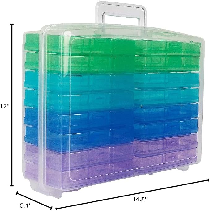 novelinks Photo Storage Box and 16 Inner 4" x 6" Photo Storage Containers | 1Pack Color, Photo Albums 4x6 Pictures, Photo Organizers and Storage, Card Game Storage, Task Boxes for Special Education