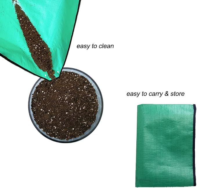 SisBroo Foldable Plant Repotting Mat - Waterproof Indoor/Outdoor Gardening Mat - 26.8" x 26.8" (Green)