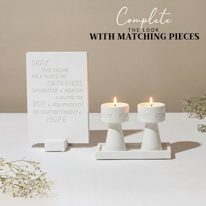 Solura Luxury Candle Holder Set – Modern Décor for Living Room & Dining Table - White