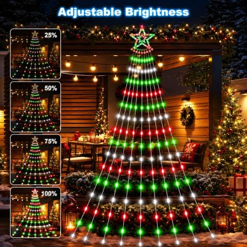 Solar Christmas Tree Lights, 18.37ft 532LED, Red Green White - Image 7