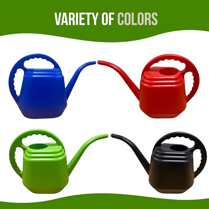 KP KOOL PRODUCTS One Gallon Green Watering Can β Plastic Garden & Indoor Plant Waterer β Durable Easy Pour Spout β Lightweight Gardening Tool for Flowers, Herbs, Lawn & Outdoor Use β 1 Pack