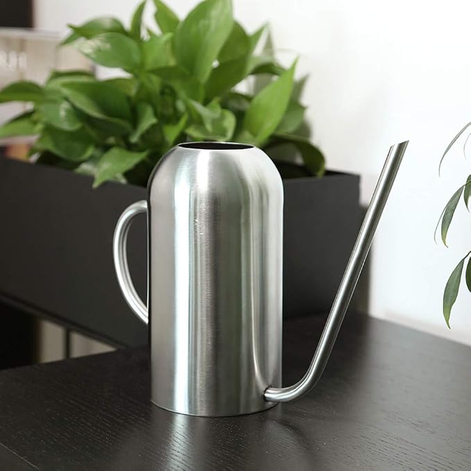 Fasmov Stainless Steel Watering Can with Long Spout Modern Style Watering Pot, 53oz/1.5L