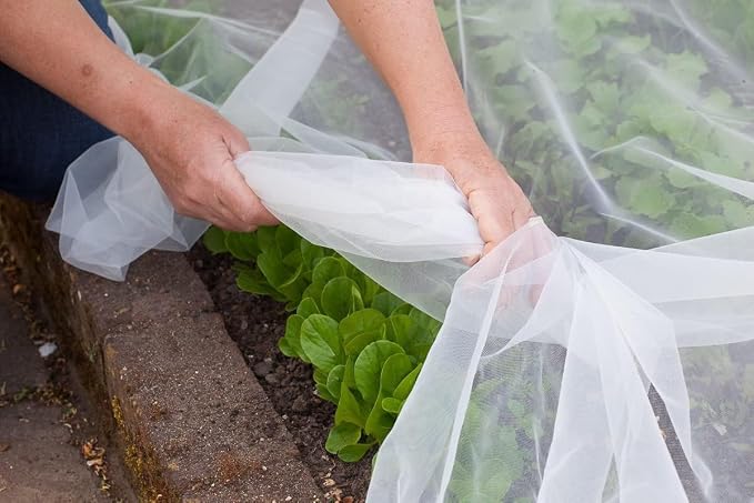 Agfabric Bird Netting 39" Hx39 W Garden Netting Insect Pest Barrier,Plant Cover Fruit Tree Netting Mesh Protection Bag with Drawstring,White