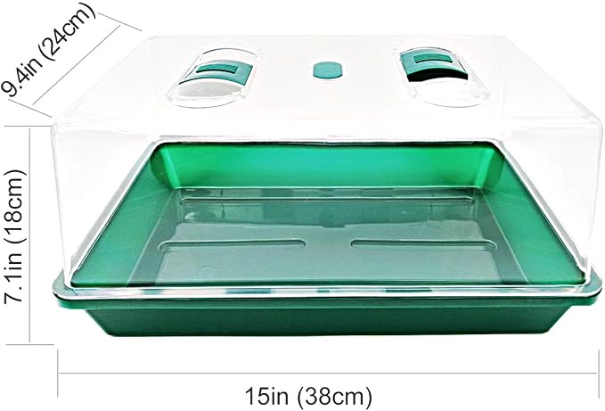 LeJoy Garden Reusable Propagator Tray Vented Dome for Seedlings & Clones | Thickened Clear Plastic, Large 15in×7.1in Space, Sturdy Germination Station For Herbs, Flowers, Indoor Mini Greenhouse