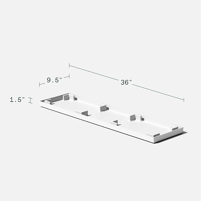 Veradek Midori Long Trough Planter (White, 39 inch - 2 Pack with 2 Saucer Trays)