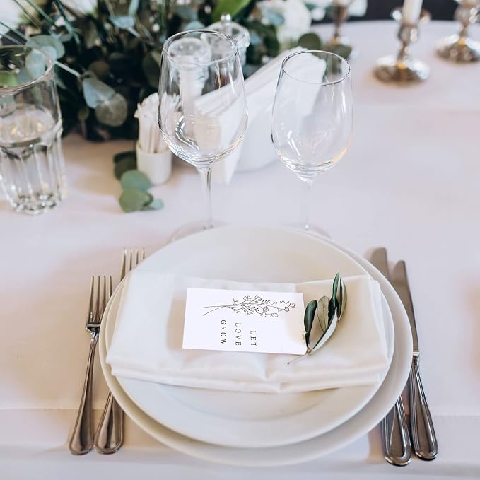 Whaline 200 Pack Wedding Favor Packets Let Love Grow Self-Adhesive White Envelope Minimalist Storage Packets for Wedding Garden Office Gift Party Supplies, 3.5 x 2.4 Inch