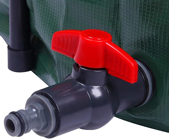 50 Gallon Collapsible Rain Barrel, Portable Rainwater Collection System, Water Storage Tank, Rain Catcher Barrel with Spigots and Overflow Kit, Rain Water Barrel Collector for Garden, Green