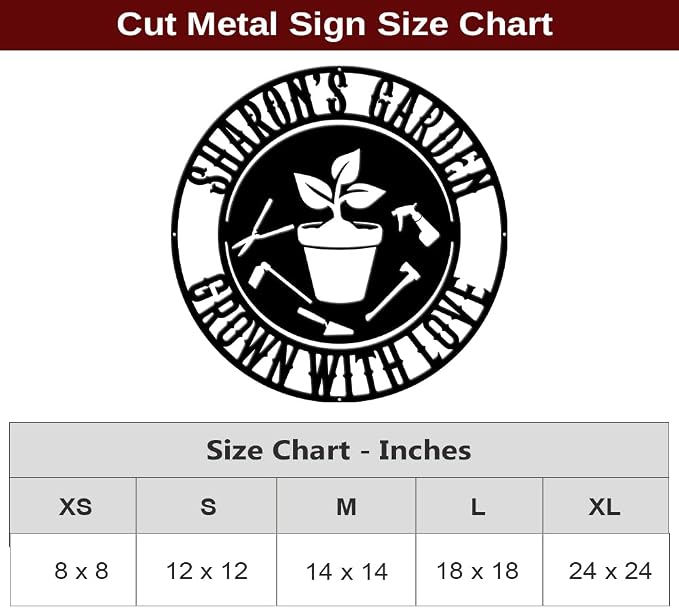 MeMate Metal Garden Sign Outdoor Decor, Personalized Outdoor Metal Signs, Custom Garden Plaques for Women Mom Grandma, Rustic Decorations for Potting Shed, She Shed