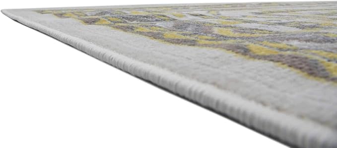 Unique Loom Williamsburg Collection Traditional Border with Dotted Center Area Rug, Rectangular 9' 0" x 12' 0", Beige/Yellow