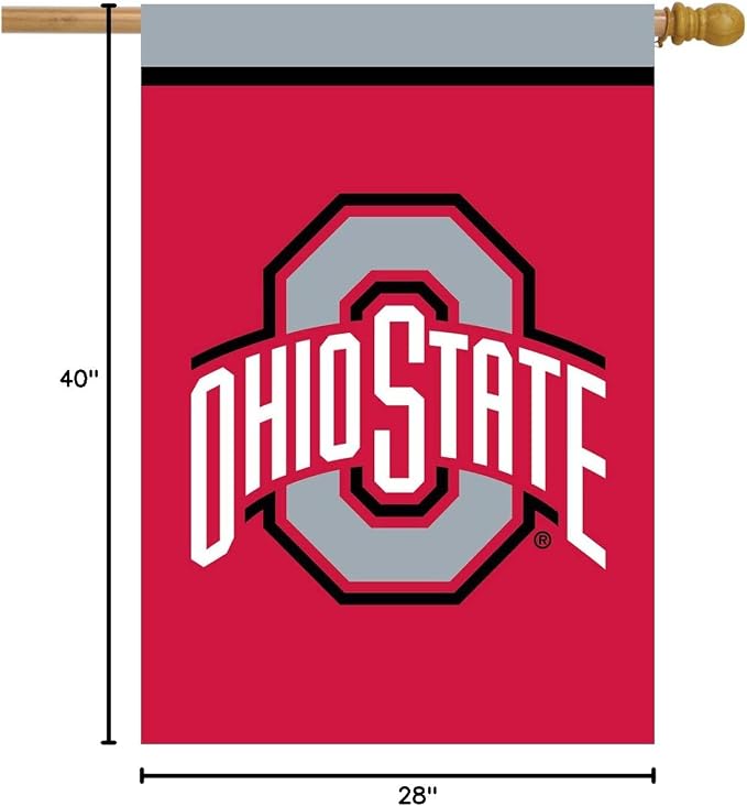 Briarwood Lane House Flag 40x28 For Outdoor Ohio State Buckeyes NCAA Licensed House Flag