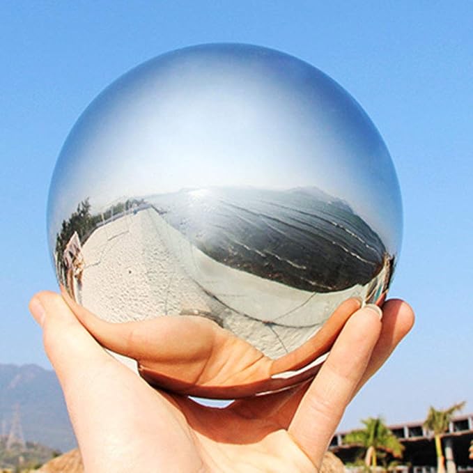 Stainless Steel Gazing Ball, Mirror Polished Hollow Ball Reflective Garden Sphere, Floating Pond Balls Seamless Gazing Globe for Home Garden Ornament Decorations (15CM X 1PCS)