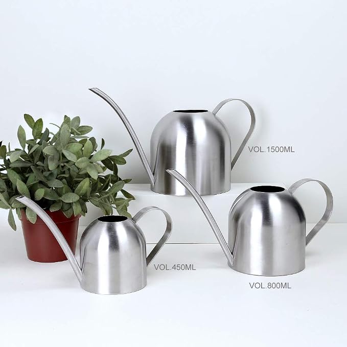 Watering Can for Indoor Plants, 30oz Long Spout Stainless Steel | Long Spout Design Delivers Precise Watering Directly To Plant Roots