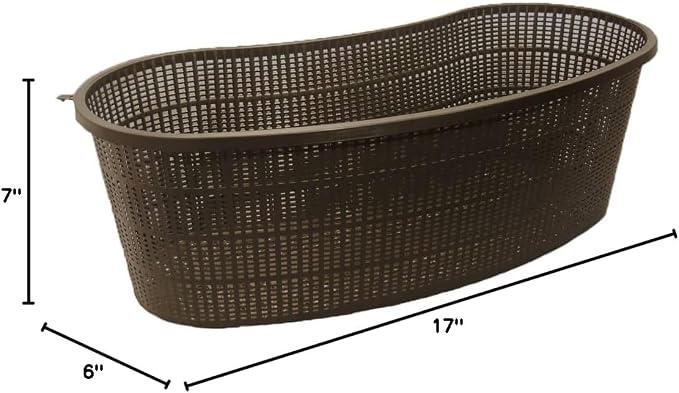 PondH2o Contour Kidney Shaped Plastic Slotted Mesh Aquatic Pond Plant Basket, 17 Inch (44cm), Value Three (3) Pack, Perfect for Lily's, Planting Pot, Baskets for Water Gardens, Aquaponics, Hydroponics