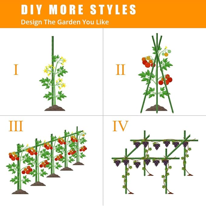 LAVEVE Garden Stakes 36 Inches Heavy Duty Steel Tomato Stake, Plastic Coated Support for Securing Trees, Climbing Plants, Cucumber, Beans, Pack of 20