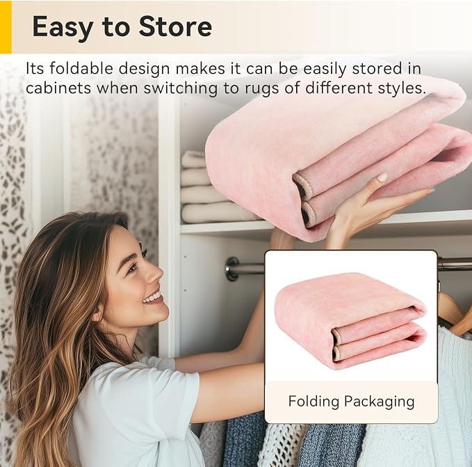 RELEANY Washable 9'x12' Abstract Area Rug for Living Room Light Pink | Carpet for Bedroom, Kitchen, Office, Hallway and Entryway, Printed Pattern, Non‑Slip, Soft, Stain‑Resistant, Easy to Clean