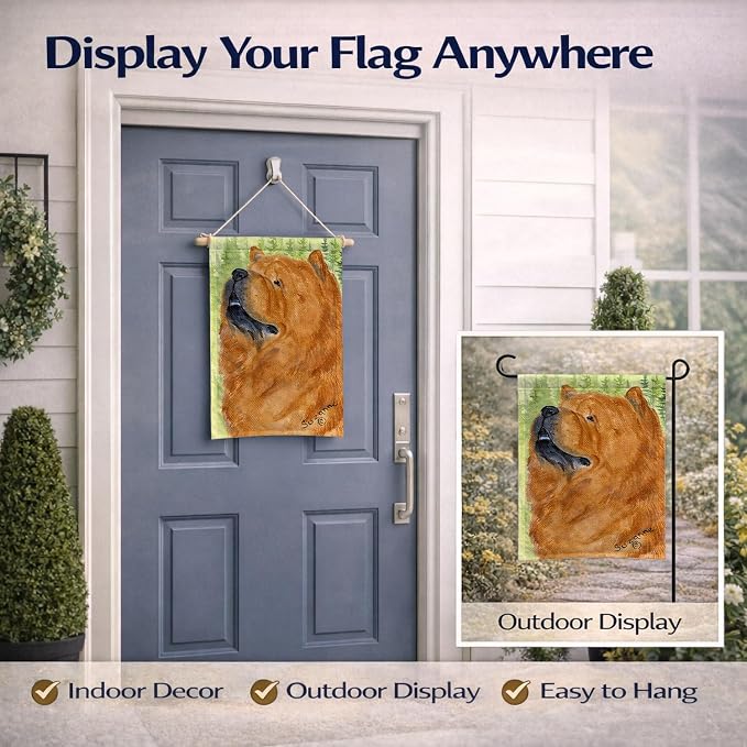 Caroline's Treasures SS7007GF Chow Chow Garden Flag Mailbox Flag Decorative Yard Flag Banner Outside Patio Artwork Yard Flower Beds, Garden Size, Multicolor