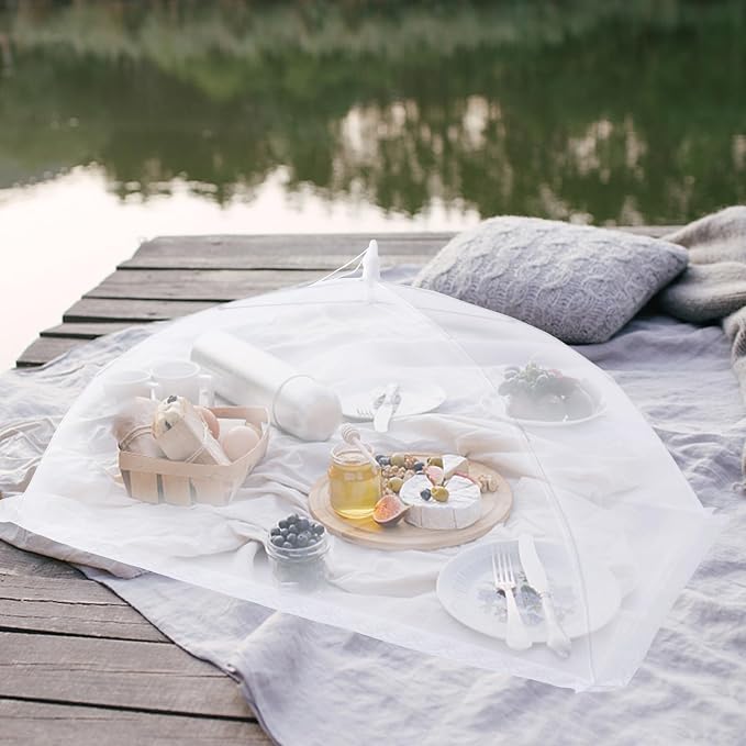 9 Pack Food Covers for Outdoors Include 1 Extra Large (40"X 24") & 8 Standard (17"X 17") Food Tents Mesh Food Covers for Outside