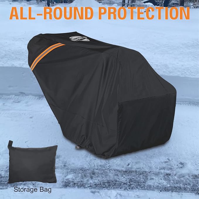 Snow Blower Cover, 24"/26"/28" Heavy Duty 900D Waterproof Snowblower Cover | Fit for Two-Stage and Single-Stage Snow Throwers, Compatible with Toro, EGO, Craftsman, Ariens Black