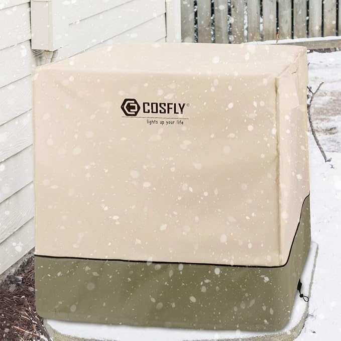 COSFLY AC Cover for Outside Units, Air Conditioner Cover 40 x 40 x 48 Inch | Heavy Duty, Waterproof 600D Oxford, Windproof, Tear Resistant, Anti-snow, Air Vent Prevent Condensation, Easy Install, Square