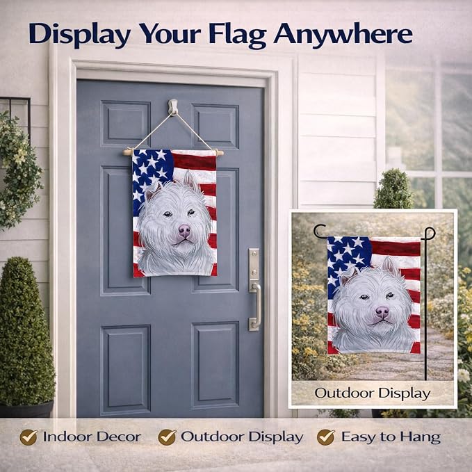 Caroline's Treasures CK6759GF Xiasi Quan American Flag Garden Flag Mailbox Flag Decorative Yard Flag Banner Outside Patio Artwork Yard Flower Beds, Garden Size, Multicolor