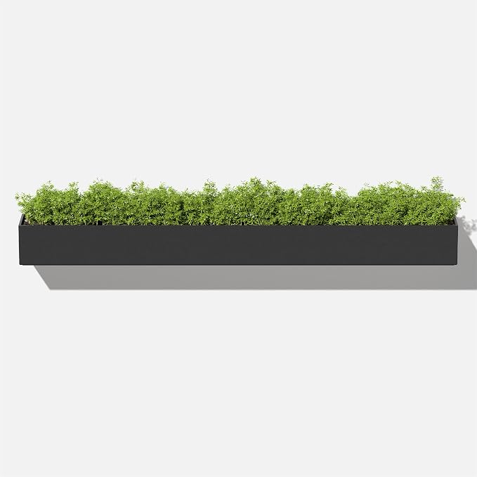 Veradek Forma Series Trough Hanging Planter - Rectangular Planter for Window Sill/Wall Decor | Made from Plastic-Stone Material | Modern Décor for Succulents, Indoor Small Plants