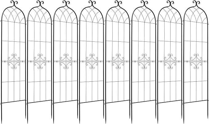 VEVOR Garden Trellis, 71 x 20 inch Rose Trellis, 8 Packs Garden Flower Rose Trellises with Powder-Coated Finish & Convenient Locking Design, Plant Support Trellises for Flowers, Vegetables, Roses
