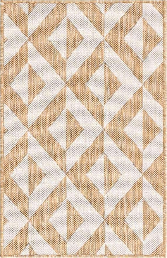 Unique Loom Jill Zarin Outdoor Collection Area Rug - Napa (2' 2'' x 3' 1'' Rectangle, Beige/ Brown)
