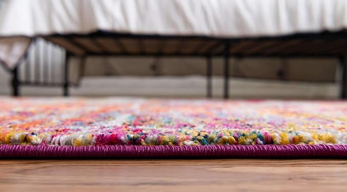 Unique Loom Trellis Frieze Collection Area Rug - Geometric (5' x 8' Oval, Multi/ Ivory)