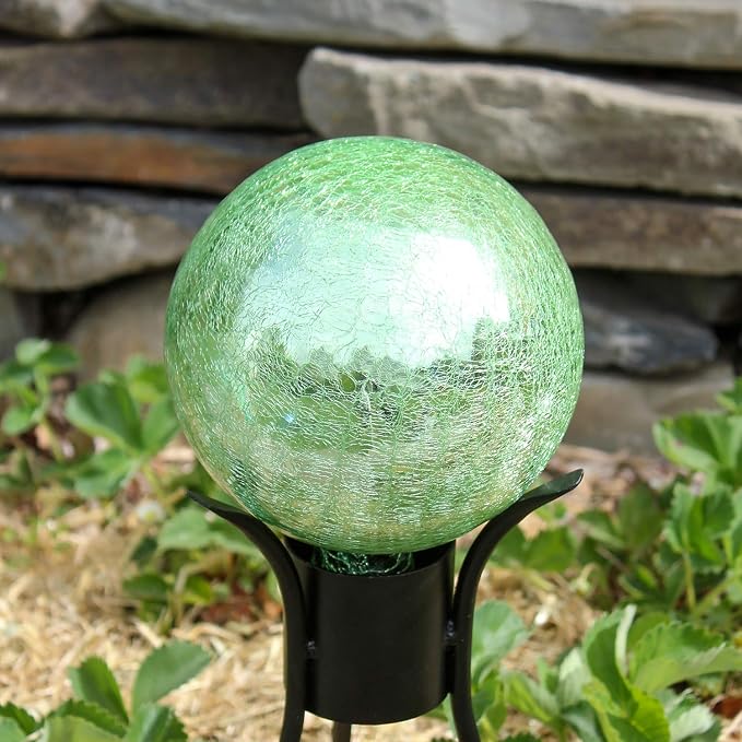 Achla Designs G6-LG-C, Light Green 6-Inch Crackle Gazing Globe Ball, 6