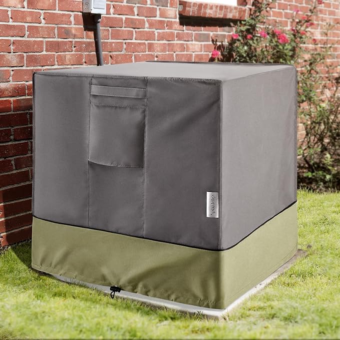 KylinLucky Air Conditioner Cover for Outside, AC Cover 38 x 38 x 40 inches | Heavy duty oxford, UV resistant, fits outside AC units, windproof straps, all-weather protection