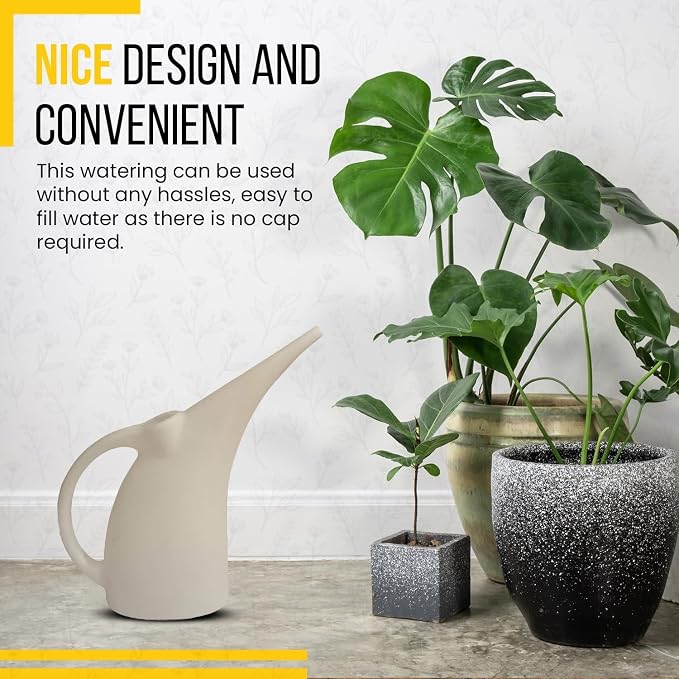 2 Pack Watering Can 1/2 Gallon - Small Watering Can for Indoor Plants - Outdoor Watering Can - White Plant Waterer - Plastic Watering Can for Garden