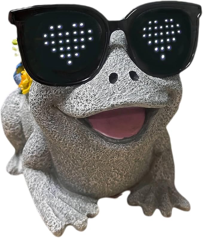 Frog Solar Garden Statue Decor with Succulent and Led Lights Outdoor Decoration for Lawn Backyard Patio Yard Ornament Housewarming Birthday Gifts for Mom Grandma Women