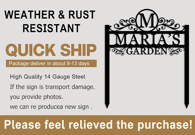 Personalized Yard Sign With Metal Stake, Custom Initial Sign, Large Monogram Sign, Cottage Decor, Garden Signs Decorative Outdoor, Present for Grandmother, Garden Present