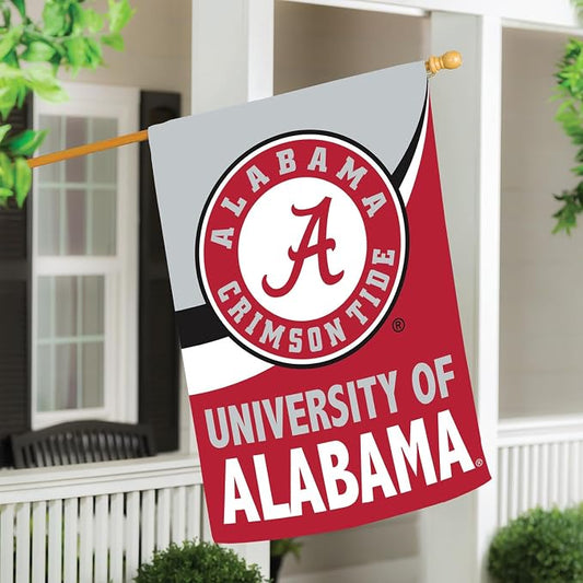 Team Sports America NCAA University of Alabama House Flag, 28 x 44, Double Sided Garden Flags for Outside, Outdoor College Flags & Banners for Garden Patio, Indoor Wall Decor Flag for Room