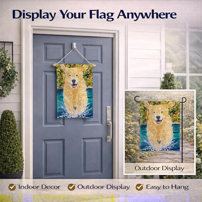 Caroline's Treasures SS8978GF Golden Retriever Garden Flag Mailbox Flag Decorative Yard Flag Banner Outside Patio Artwork Yard Flower Beds, Garden Size, Multicolor